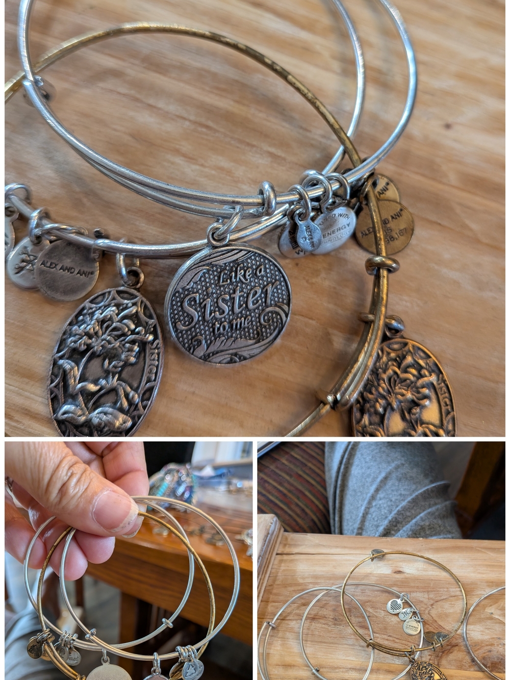 Alex and Ani Gold and Silver Sister Charm CHOOSE ONE
